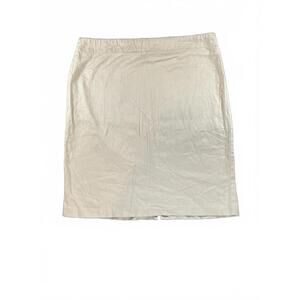 Savion Beige Cotton Blend Women's Pencil Knee Skirt Size 8 - Siren Office Wear